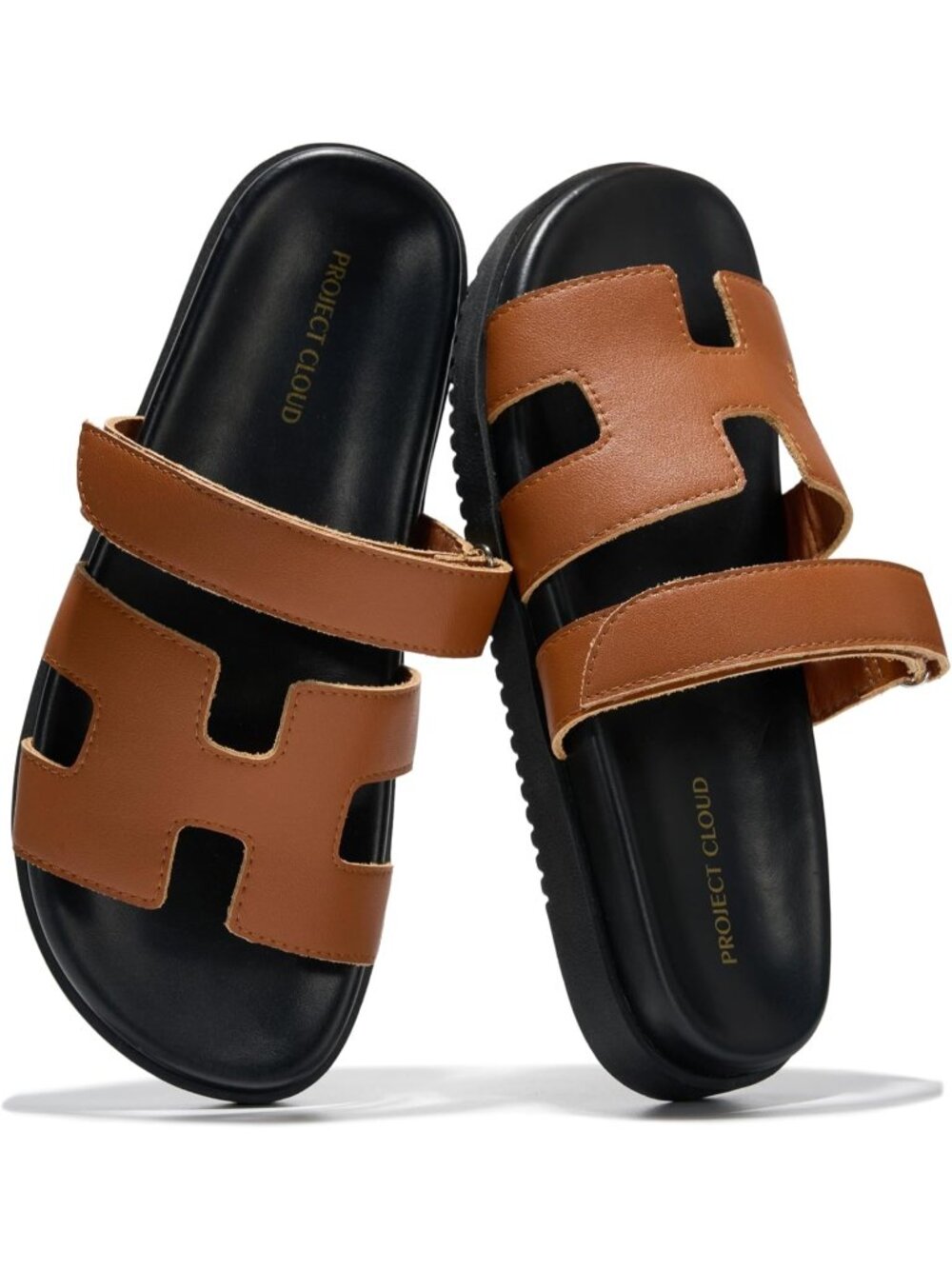Women's Brown Leather Sandals Footwear Stylish with Plush & Soft Insole